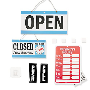 Open and Closed Sign for Business. Store Hours SignPush Pull sign for ...