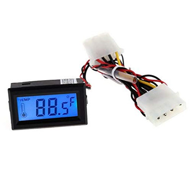 Pc Meter Ris Digital Thermometer LCD Meter Gauge Detector PC Car Mod C/F Molex Panel ...