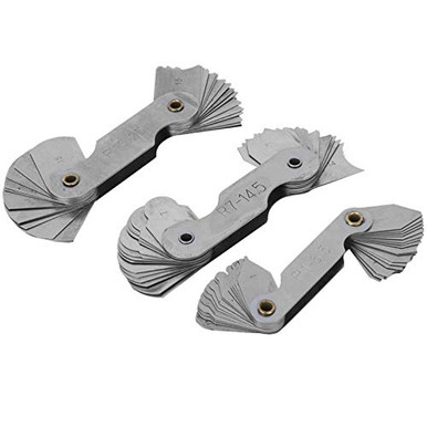 Radius-Filet-Messgerät-Set Aus Karbonstahl – Konvex/konkav, 3 Bereiche (R1-6,5 / R7-14,5 / R15-25)