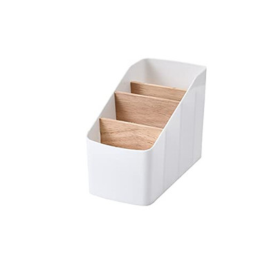 Small Desktop Storage Box, Dividedable Bamboo Desktop Organizer ...