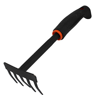 uxcell Black Nonslip Handle Garden Handheld Weeding Bow Rake 28cm Long ...