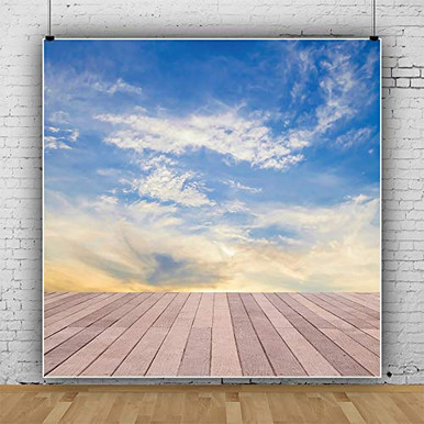 Yeele 6x6ft Polyester Sky Backdrop Rustic Wooden Boards Floor Spring ...