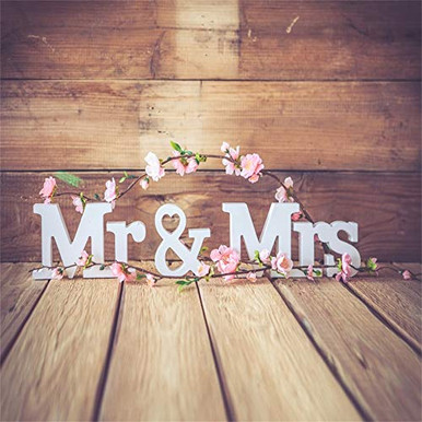AOFOTO Mr and Mrs Wooden Wall Background for Photography 6x6ft Pink ...