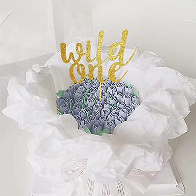 Wild One Cake Topper- Glod Glitter First Birthday Cake Topper for 1st ...