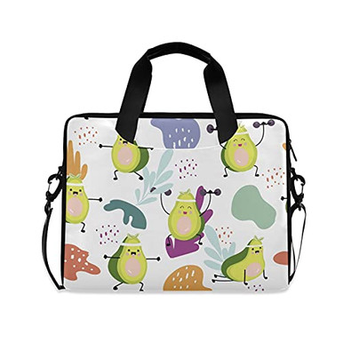 Funny Avocado With Leaf And Dumbbell Laptop Bag Case 13 14 15.6 inch ...