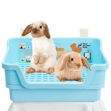 HoppScotch.bun BUMBOX - Large Rabbit Litter Box w/Plastic Grid and Dump