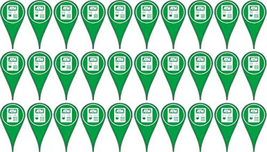 StickerTalk ATM Map Pointer Vinyl Stickers, 1 Sheet of 30 Stickers.5 ...