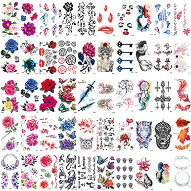 50 Sheets Tiny Temporary Tattoo Stickers, Waterproof for Kids Adults ...