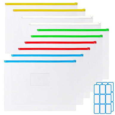 Plastic Poly Zip Envelopes, Letter / A4 Size, for Organizing Pencil ...