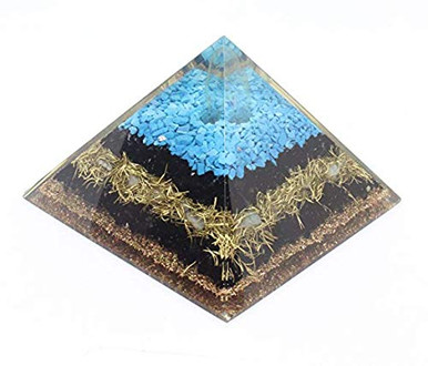 Orgone Pyramid Energy Generator Turquoise Black Tourmaline Pyramid for ...