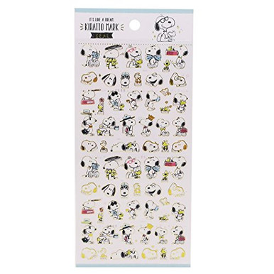 Peanuts Snoopy Design Clear Sticker With Gold Foil Border -2 sheets ...
