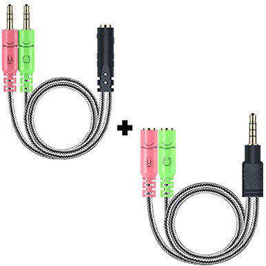MillSO Headset Splitter 3.5mm CTIA Jack Headset Adapter Mic and Audio
