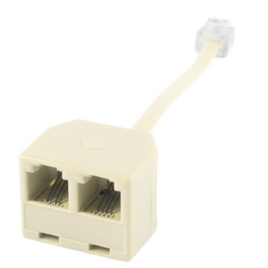 uxcell Telephone Dual RJ11 6P4C Female Socket to RJ11 Male Jack Cord ...
