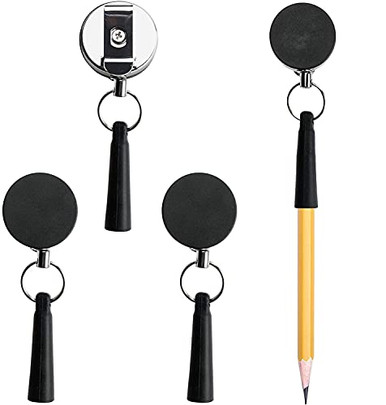3 Pack - Heavy Duty Retractable Pull Pen and Pencil Holder - Ideal Grip ...