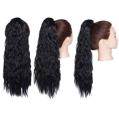 SEGO Wavy Ponytail Extension Drawstring Curly Ponytail with 2 Clip in ...