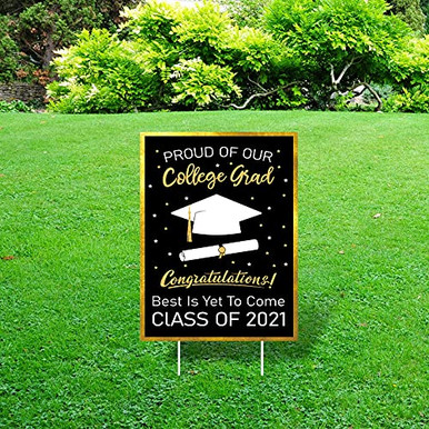 AnyDesign Graduation Yard Sign Class of 2021 College Grad Lawn Sign ...