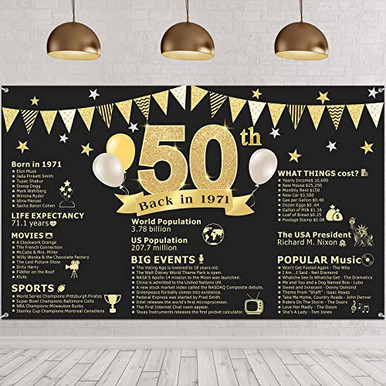50th Birthday Party Decorations Supplies Back in 1971 Banner 50 Years ...