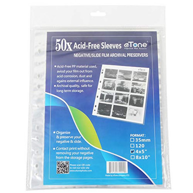 50x eTone Archival Storage Sheets 4x5 Negative Page Preservers ...