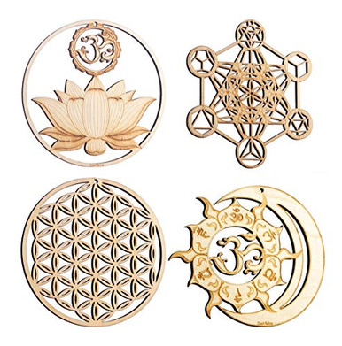 ZenVizion 5.31" Sacred Geometry Wall Art Set 5 -4pcs- Yoga Decor ...