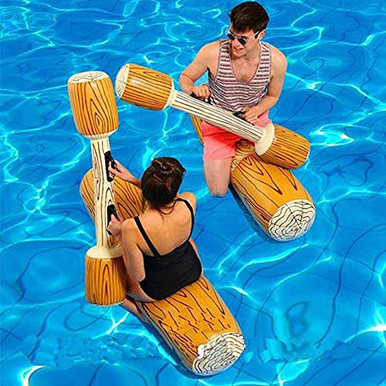 4 Pack Battle Log Rafts Inflatable Pool Float Row Toys for 2 Players ...
