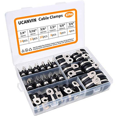 Cable Clamps Wire Clamp Assortment Kit- Rubber Pipe Clamp Stainless ...