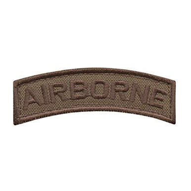 Patch Tactique Airborne US Army – Tan Coyote – Brodé, Attache Velcro – 7 Cm