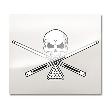 Billiards Skull Crossbones Pool Sticks Decal Sticker - Warehousesoverstock