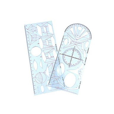 WellieSTR 1 set Geometry Multi-function Drawing Template Middle School ...