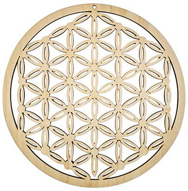 Flower Of Life Grid Wooden Accent Decor - Sacred Geometry Wall Art ...