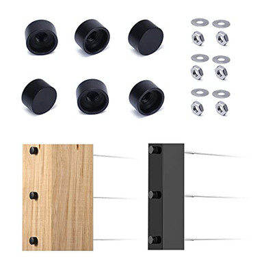 Muzata Black Plastic Flat End Cap Nut Cover Right Thread for 1/8