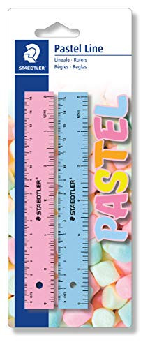 Pasteled Coloured Ruler Staedtler 56215PSBK2 - Pastel Line 15cm Ruler Set 2pk- Assorted Color ...