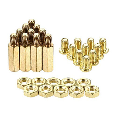 Uxcell M3x25+6mm Brass Hex Standoff – Female/Male Threaded Spacer Pillar, 25-Pack