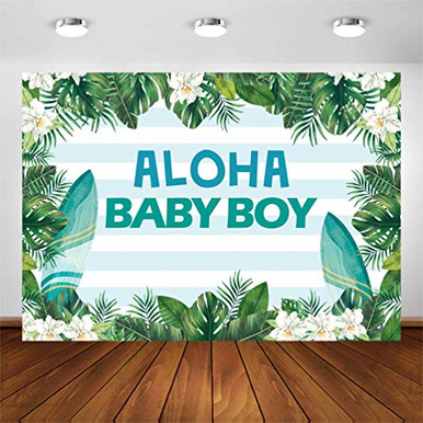 COMOPHOTO 7x5ft Aloha Luau Baby Shower Backdrop Tropical Hawaiian Baby ...