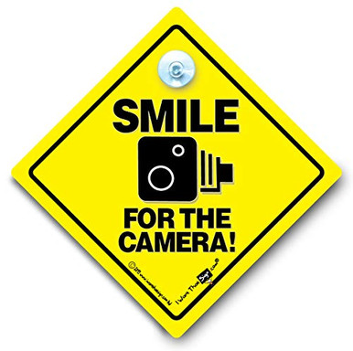DRIVING iwantthatsign.com Smile For The Camera Car Sign- Speed Camera ...