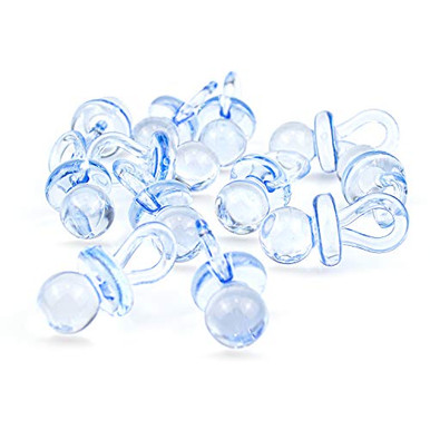 Tebery 50 Pack Clear Blue Acrylic Baby Pacifier Shower Favor for Baby ...