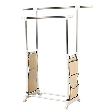 HOMEJOY Double Rail Garment Racks Clothes Racks Extensible Clothes ...