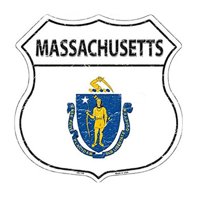 Smart Blonde Massachusetts State Flag Shield Aluminum- Vinyl Lettering ...