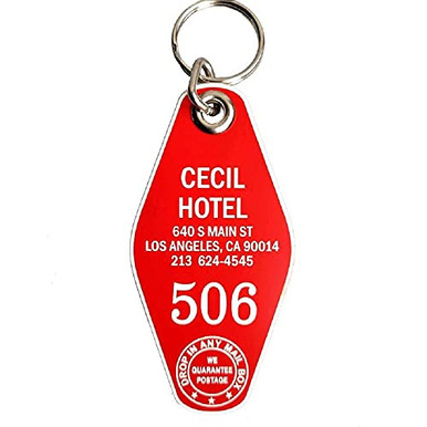 Hotel Cecil Keychain, Downtown LA Hotel. Elisa Lam Documentary, Skid