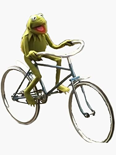 Funny Kermit Frog Riding Bike Meme - Sticker Graphic - Die Cut Sticker ...
