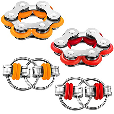 4 Pieces Fidget Toy Set Includes 2 Pieces Key Flippy Chain Stress ...