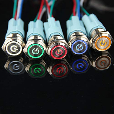 Car Auto Metal LED Power Push Button Switch Self Locking Type On-off 5V ...
