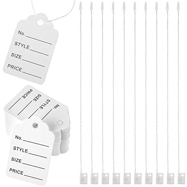 1000 Pieces Clothes Tags and Hang Tag String, White Unstrung Marking ...