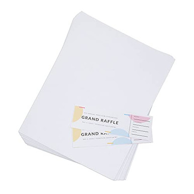 Blank Raffle Tickets, Printable Ticket Sheets with Tear-Away Stubs -600 ...