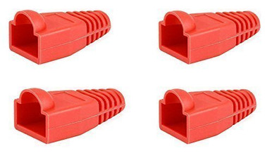 Boota R J ED764036 4 Pack 50 Piece RJ-45 Color Coded Strain Relief Boots Red ...