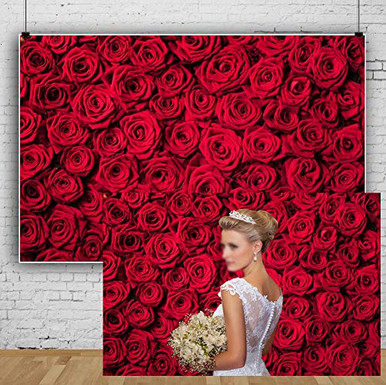 Red Rosed Backdrop Laeacco 5x3ft Red Roses Backdrop Red Rose Floral Wall Photo Backdrop ...