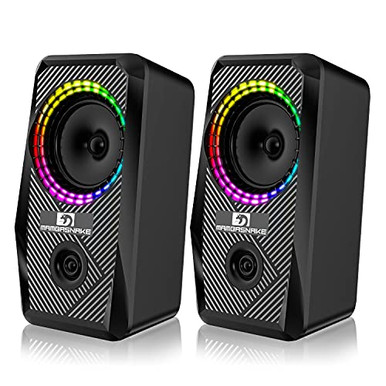 XINMENG Computer Speakers,10W RGB Gaming Speakers 2.0 USB Powered ...