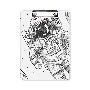 Universe Alien Monster Astronaut Clipboard Folder Writing Pad Backing ...