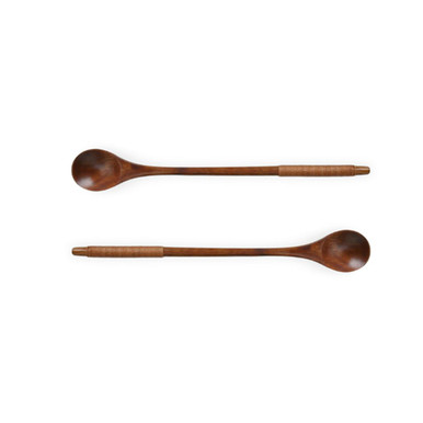 3 Pcs Long Handle Coffee Spoon Wooden Spoons For Cooking Honey Tea Mixing