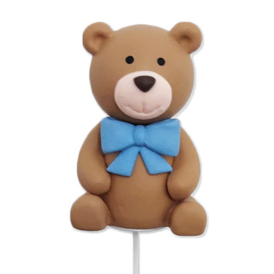 Teddy Bear Cake Topper Boy for Birthday Baby Shower Baby Boy Blue (Blue ...
