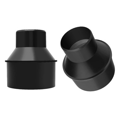 Eccentric Reducer Fitting POWERTEC Eccentric Reducer 4-Inch To 2-1/4-Inch - Attachment, ABS Plastic, Black Dust Collection Hose